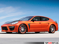 2012 Porsche Panamera TopCar Stingray GTR Orange = 325 kph, 700 bhp, 3.6 sec.