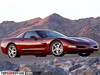 2003 Chevrolet Corvette Coupe 50th Anniversary = 286 kph, 350 bhp, 5.3 sec.