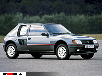 1984 Peugeot 205 Turbo 16 = 205 kph, 200 bhp, 7.2 sec.