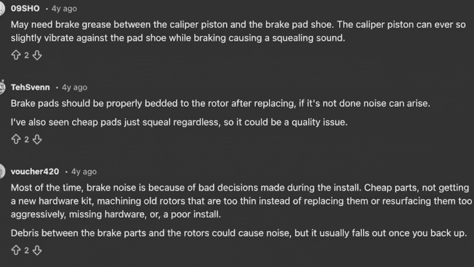 Real Users Insights on Brake Pads Squeaking