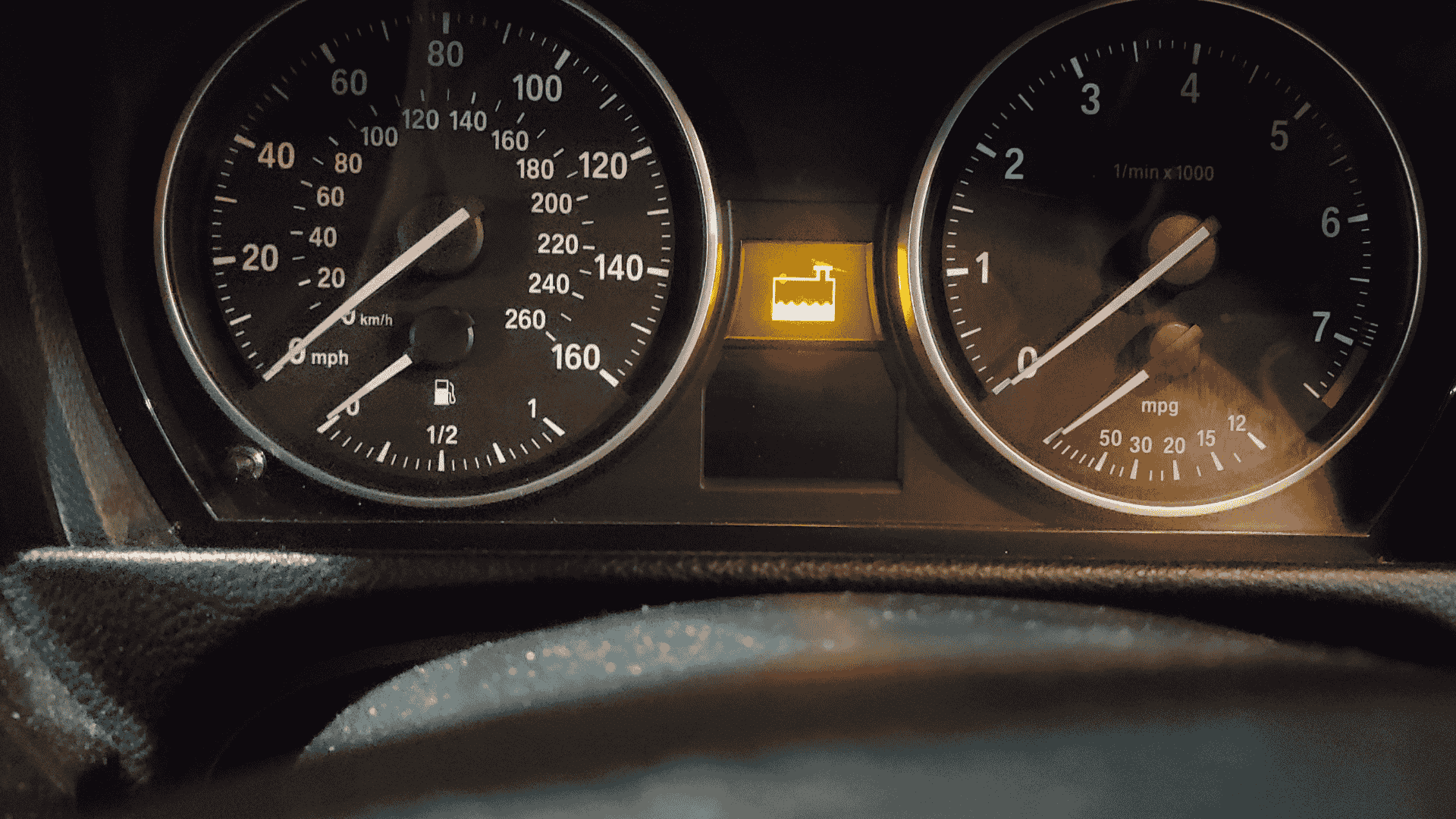 yellow car warning lights battery warning light